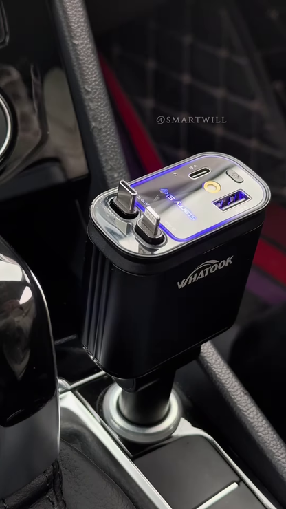 WHTOOK Car Power Splitter with USB & Type-C Ports – Multi-Device Car Charger Adapter