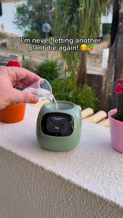 Smart Self-Care Planter – Digital Pot with Built-In Clock, Weather & Plant Health Display