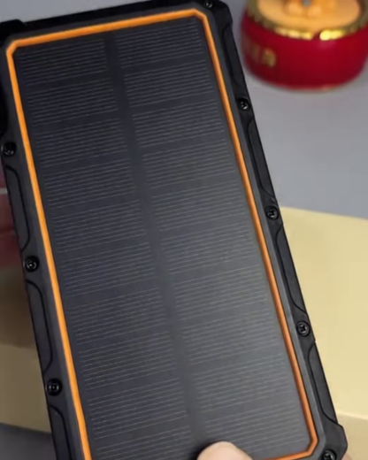 Rugged Solar Power Bank with Integrated Charging Cables – Portable Outdoor Battery Pack