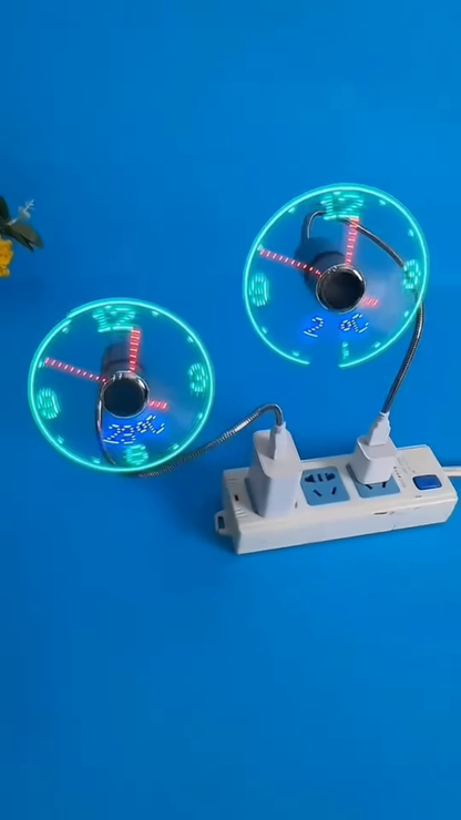 Innovative USB Mini Fan with Real-Time LED Clock Display – Flexible Neck