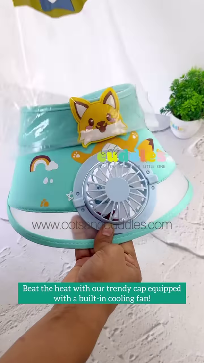 Kids’ Sun Visor Cap with Built-in Cooling Fan – Portable Summer Headwear