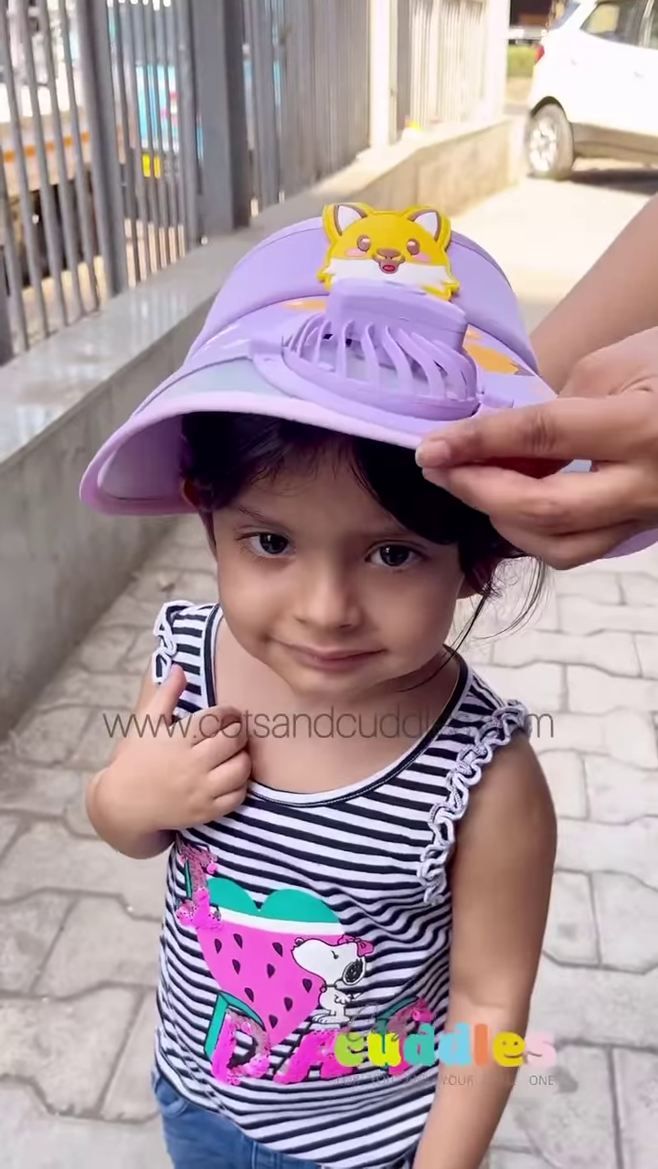 Kids’ Sun Visor Cap with Built-in Cooling Fan – Portable Summer Headwear