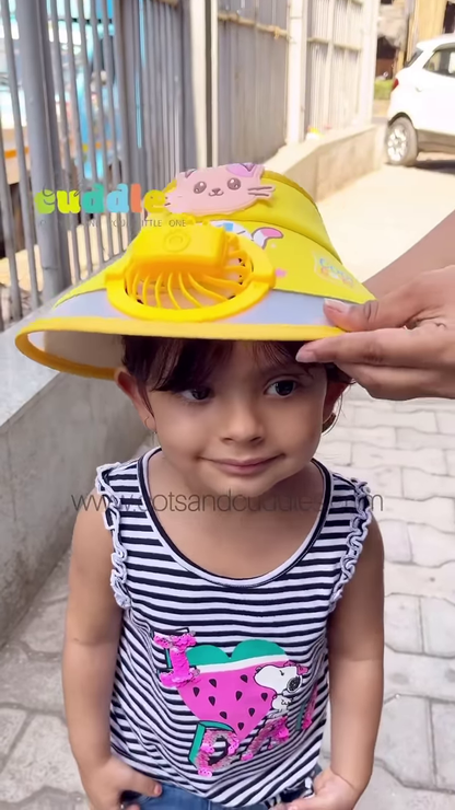 Kids’ Sun Visor Cap with Built-in Cooling Fan – Portable Summer Headwear