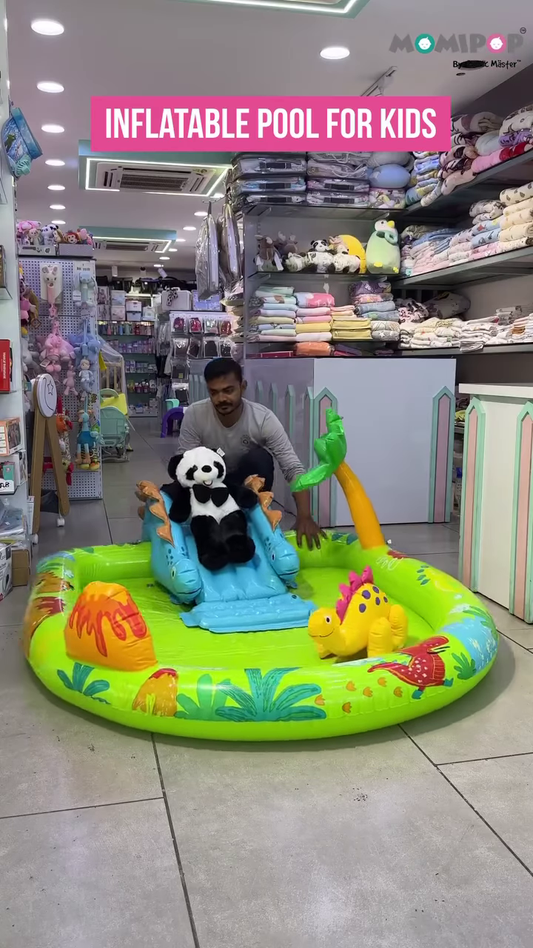 Kids’ Inflatable Play Pool with Slide and Fun Animal Graphics