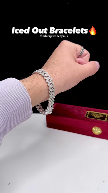 Iced Out Cuban Link Bracelets – Diamond or Cubic Zirconia Pave Set