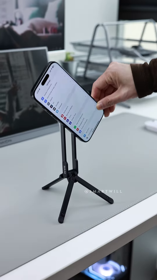 Adjustable Portable Phone Stand – Lightweight Tripod Holder for Smartphones and Mini Tablets