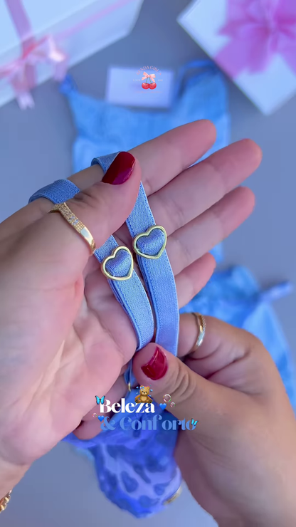 Elegant Lace Lingerie Set for Women – Soft Padded Bra and Matching Panties in Pastel Blue