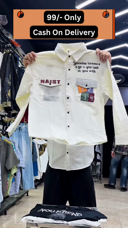 Trendy Cartoon Bear Printed Shirt – Casual Short Sleeve Button-Up for Men and Women