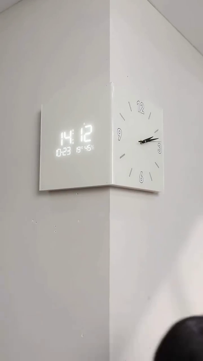 Modern Multifunctional Digital and Analog Wall Clock with Temperature and Humidity Display