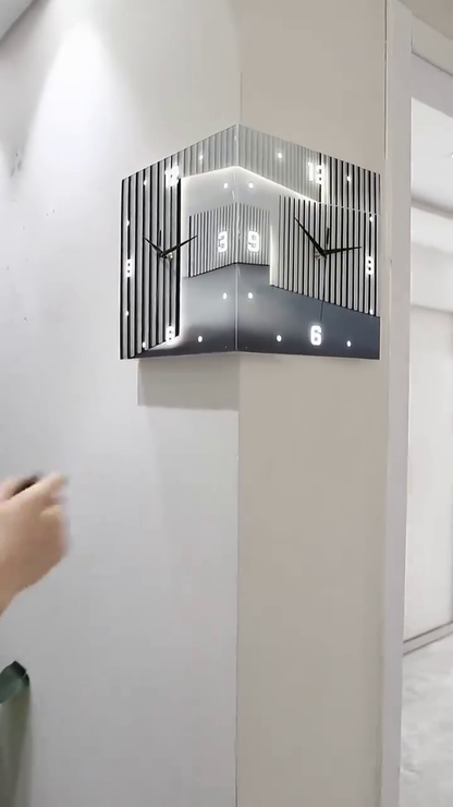 Modern Multifunctional Digital and Analog Wall Clock with Temperature and Humidity Display