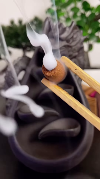 Mystical Dragon Backflow Incense Burner with Waterfall Smoke Effect