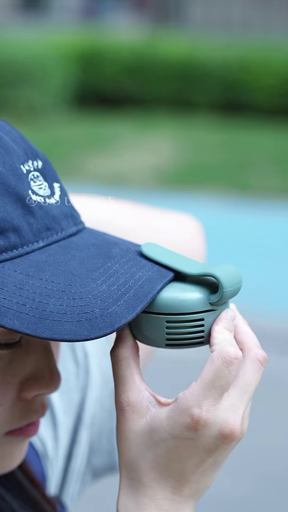 Portable Clip-On Mini Fan for Hat Brim – Rechargeable Personal Cooling