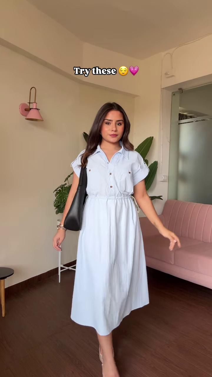 Versatile White Button-Down Midi Dress with Belt