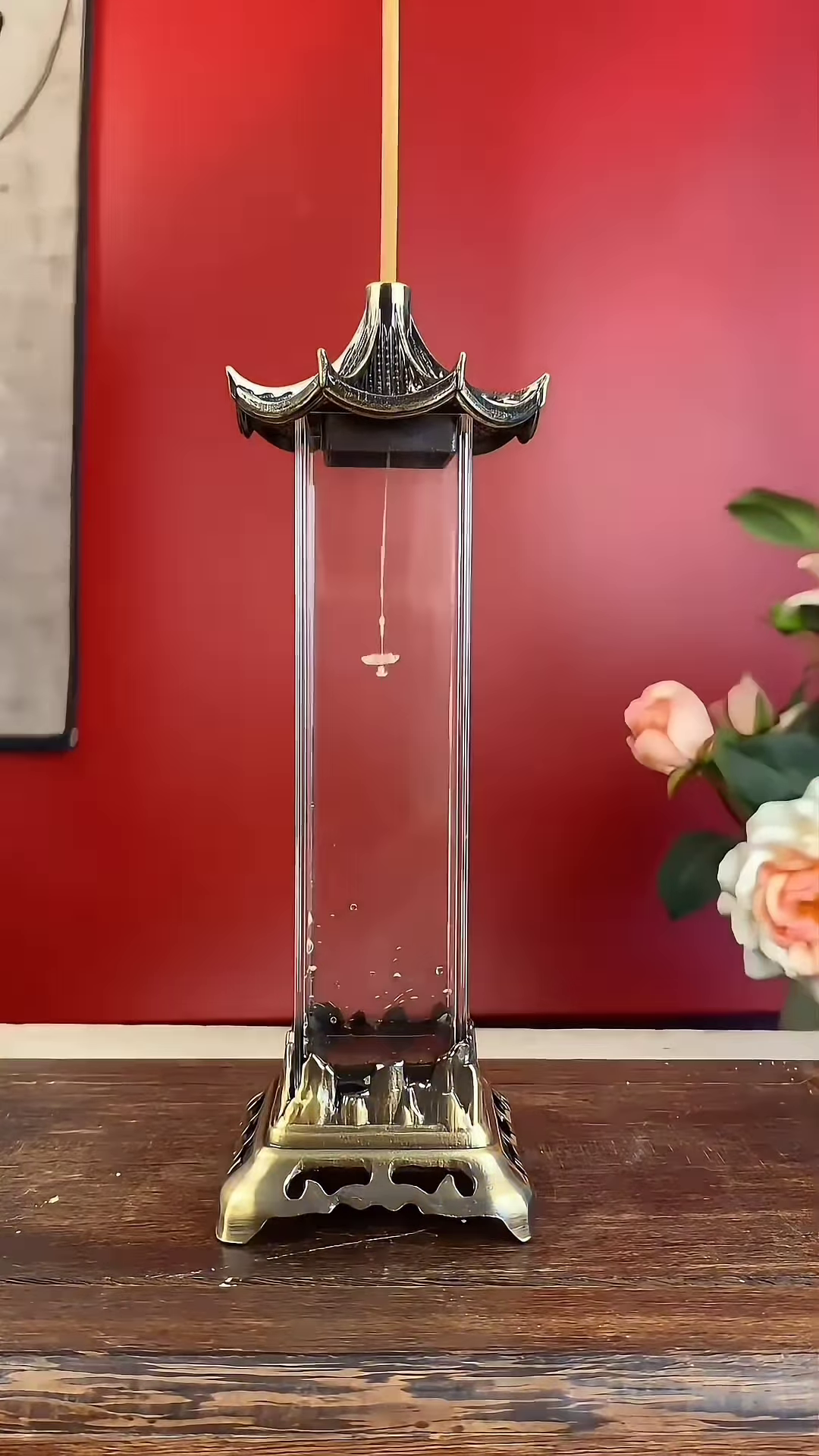 Tranquil Smoke Waterfall Incense Burner with Pagoda Design