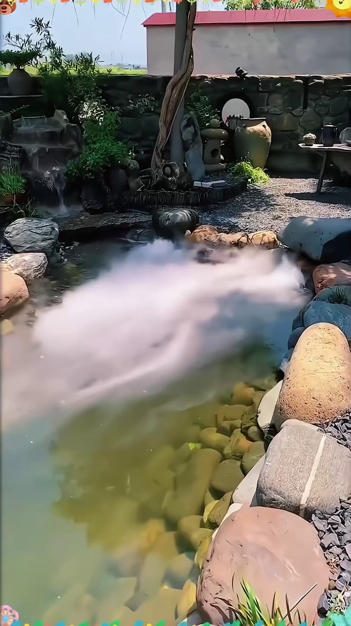 Miniature Zen Garden Fountain with Artificial Plants and Mist Effect