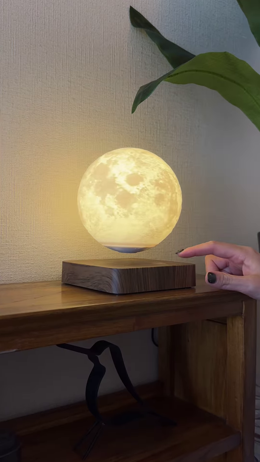 Levitating Moon Lamp with Touch Control and Realistic Lunar Detail
