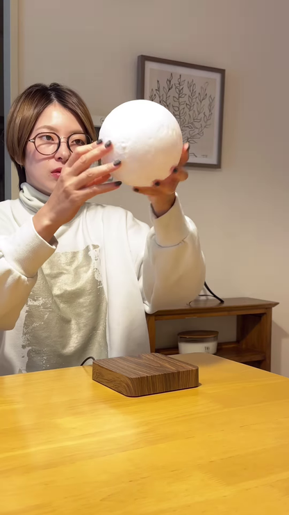 Levitating Moon Lamp with Touch Control and Realistic Lunar Detail