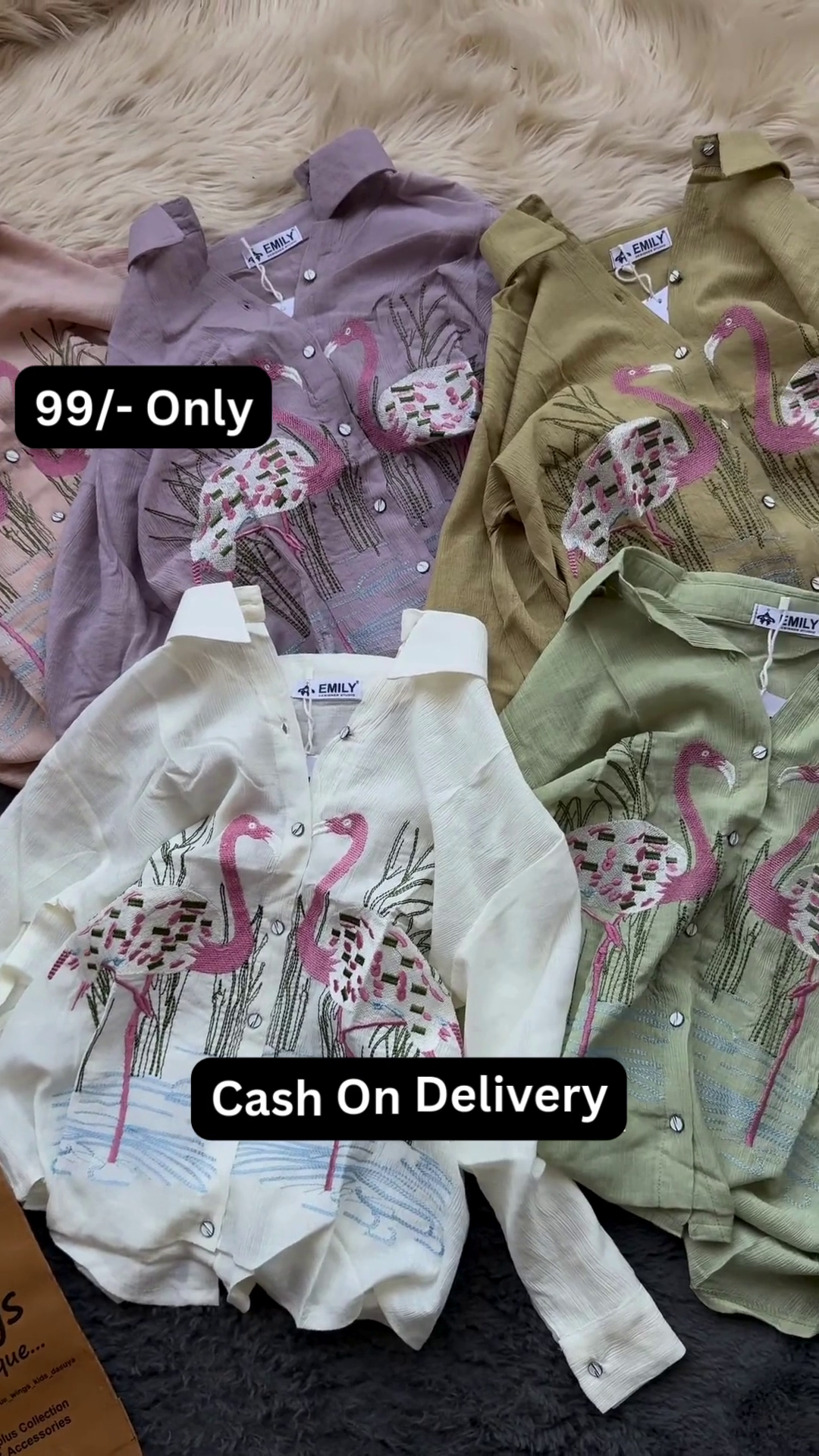 Stylish Flamingo Print Long-Sleeved Button-Up Shirt