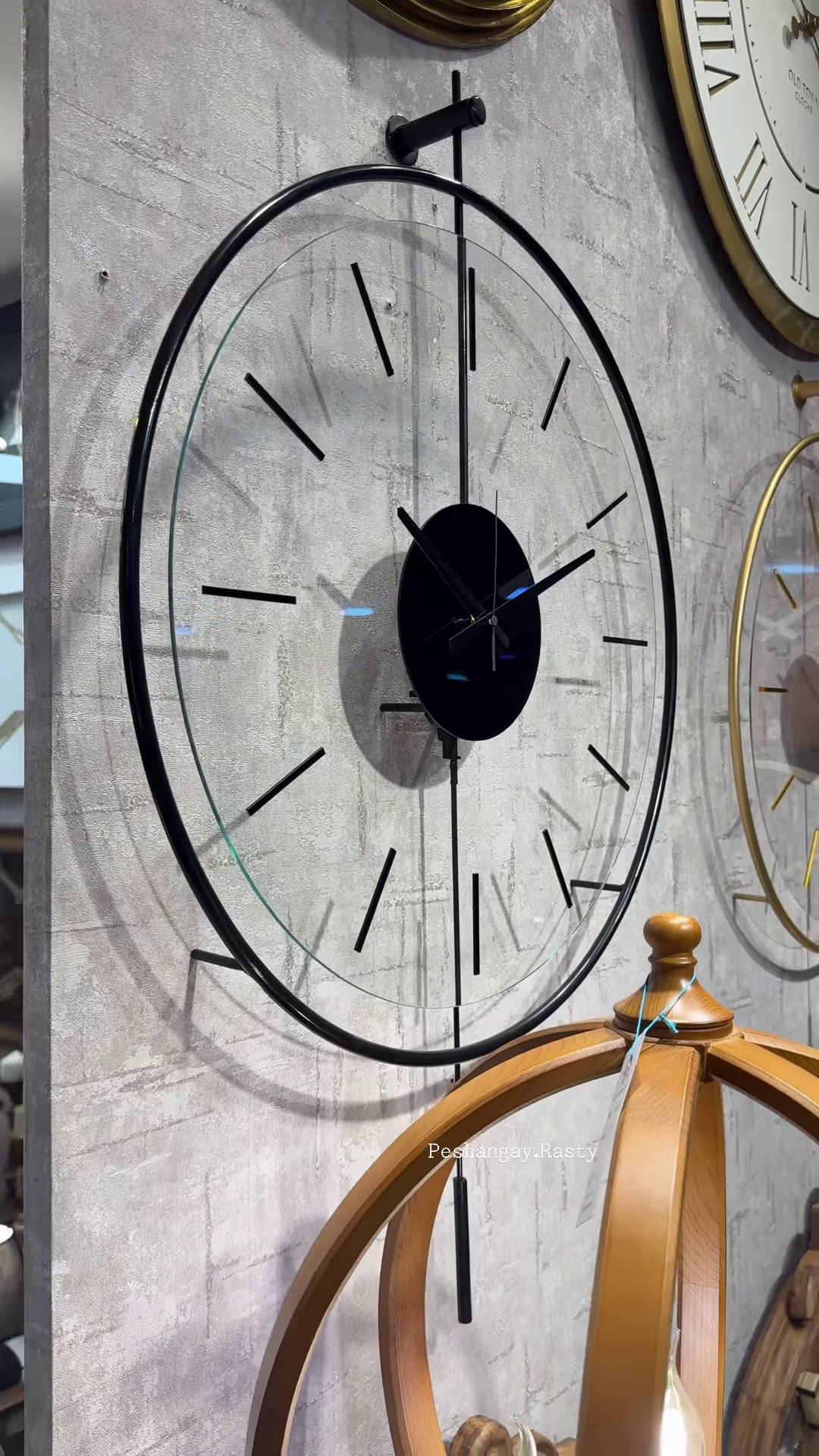 Modern Minimalist Transparent Wall Clock with Pendulum