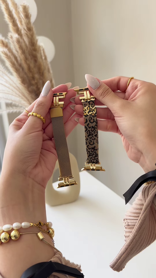 Layered Bracelet Set with Mesh Band, Spherical Beads, and Freshwater Pearls