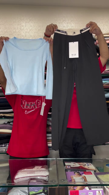 Women’s Lightweight Long-Sleeved Top and Comfortable Drawstring Pants Set