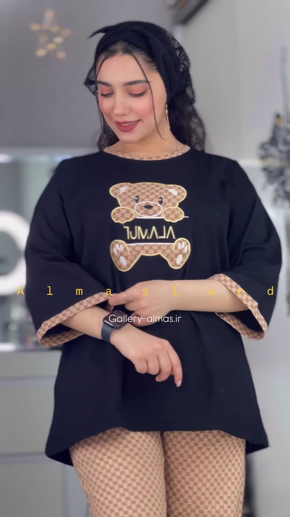 Cute Cartoon Graphic Long-Sleeved Pajama Top