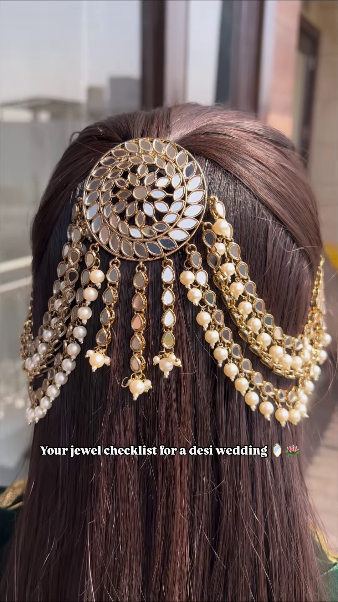 Exquisite Bridal Gold-Toned Multi-Tiered Hanging Adornments with Dangle Beads and Leaf Accents